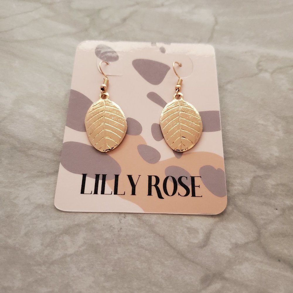 ✨ 3 for $25 Gold Leaf Drop Dangle Earrings Bohemian Modern Minimalist ✨